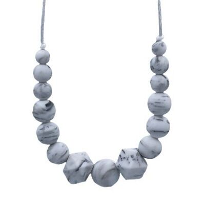 Still-Sensor-Halskette – Poosh'original marmoriertes Weiß