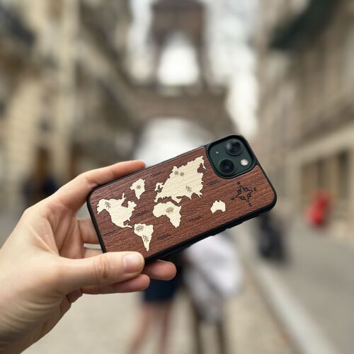 Wooden iPhone Case – World Map