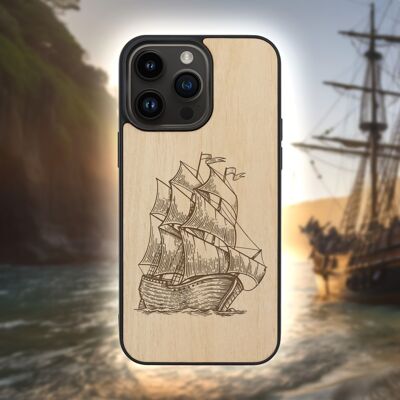 Funda de madera para iPhone – Barco