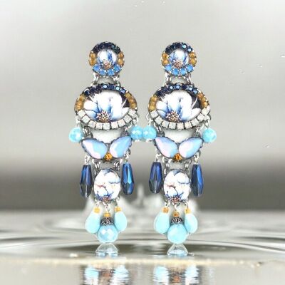 BOUCLES D'OREILLES ICEBERG AVEC CRISTAUX