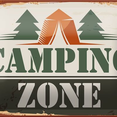 Blechschild Camping 18x12cm Camping Zone Outdoor Dekoration