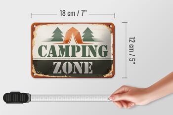 Panneau en étain Camping 18x12cm, décoration extérieure de Zone de Camping 5