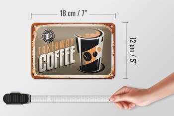Plaque en étain café 18x12cm, décoration rétro pour café à emporter 5