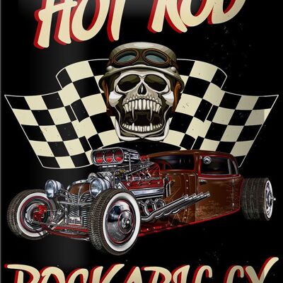 Blechschild Auto 12x18cm hot rod rockabilly Dekoration