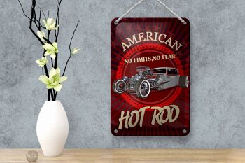Panneau en étain américain 12x18cm, voiture hot rod, décoration sans limites, sans peur 4