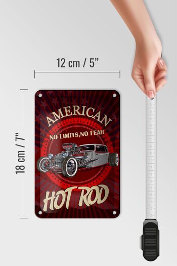 Panneau en étain américain 12x18cm, voiture hot rod, décoration sans limites, sans peur 5
