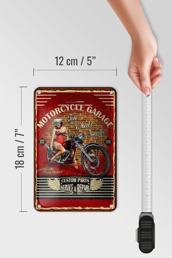 Panneau en étain Pinup 12x18cm, rétro moto Garage décoration Vintage 5