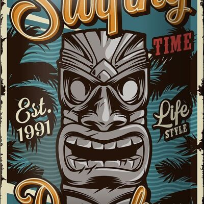 Cartel de chapa Hawaii 12x18cm es la decoración del Paraíso de Surfing time