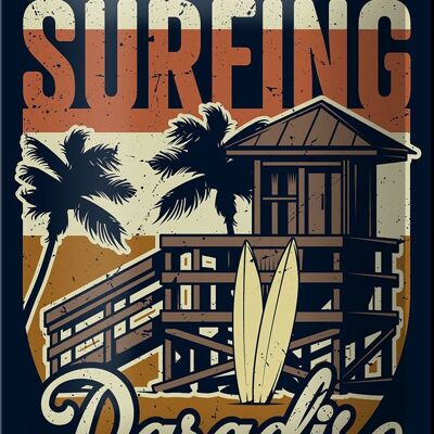 Cartel de chapa Hawaii 12x18cm Decoración Surfing Paradise