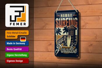Plaque en tôle Hawaï 12x18cm, décoration Surf Paradise 3
