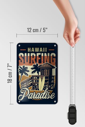Plaque en tôle Hawaï 12x18cm, décoration Surf Paradise 5