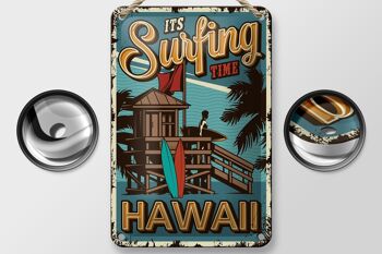 Panneau en étain Hawaii 12x18cm, c'est une décoration de temps de surf 2