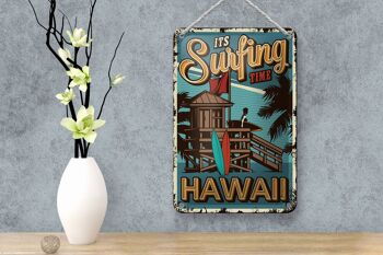 Panneau en étain Hawaii 12x18cm, c'est une décoration de temps de surf 4
