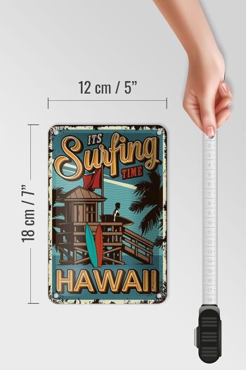 Panneau en étain Hawaii 12x18cm, c'est une décoration de temps de surf 5
