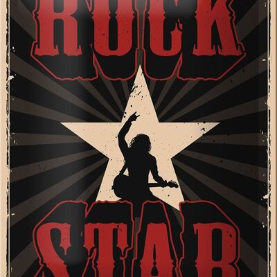 Blechschild Retro 12x18cm Rock Star Musik Dekoration