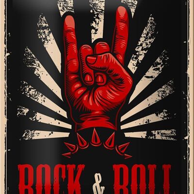 Cartel de chapa Retro 12x18cm Decoración musical Rock & Roll