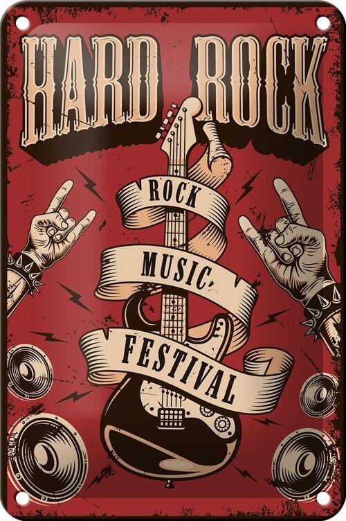 Blechschild Retro 12x18cm hard Rock Music festival Dekoration