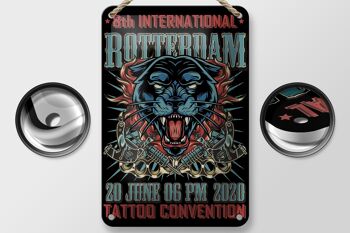 Signe en étain tatouage 12x18cm, décoration de la Convention de Rotterdam du 20 juin 2