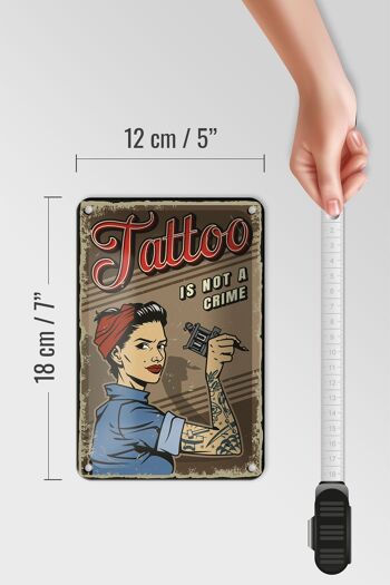 Signe en étain rétro 12x18cm, tatouage n'est pas un crime, décoration pin-up 5