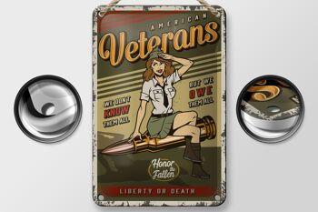 Plaque en étain rétro 12x18cm, pin-up, vétérans américains, décoration liberty 2