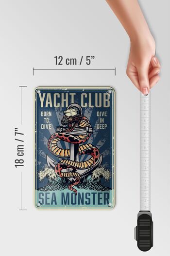 Panneau en étain pour yacht, 12x18cm, décoration de monstre de lac de club de yacht 5