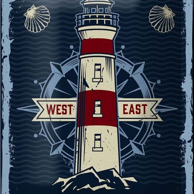 Tin sign seafaring 12x18cm Ocean spirit lighthouse decoration