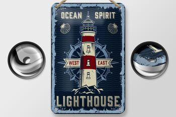 Plaque en tôle marin 12x18cm, décoration phare esprit océan 2