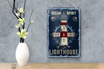 Plaque en tôle marin 12x18cm, décoration phare esprit océan 4