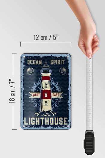 Plaque en tôle marin 12x18cm, décoration phare esprit océan 5