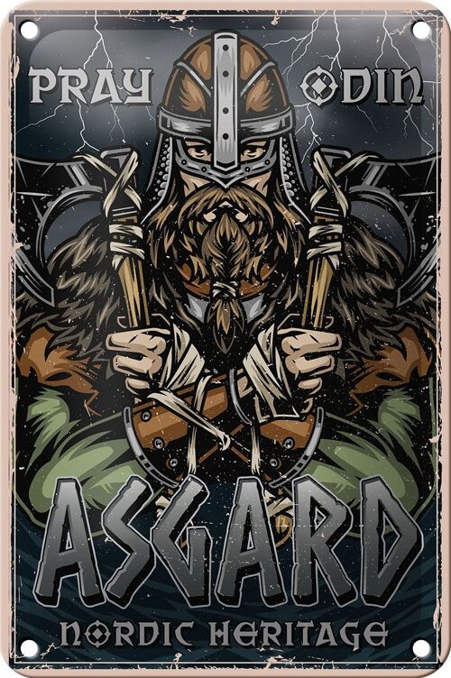 Blechschild Wikinger 12x18cm Asgard nordic Heritage Dekoration