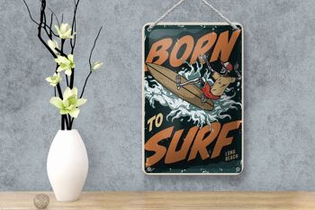 Panneau en étain surf 12x18cm, brûlure pour surfer, longue plage, décoration d'été 4