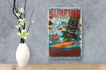 Signe en étain surf 12x18cm, décoration de sport d'été paradis hawaïen 4