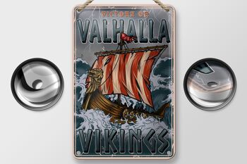 Panneau en étain navire 12x18cm, décoration Valhalla Vikings 2