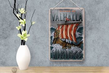 Panneau en étain navire 12x18cm, décoration Valhalla Vikings 4