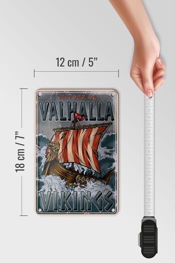 Panneau en étain navire 12x18cm, décoration Valhalla Vikings 5