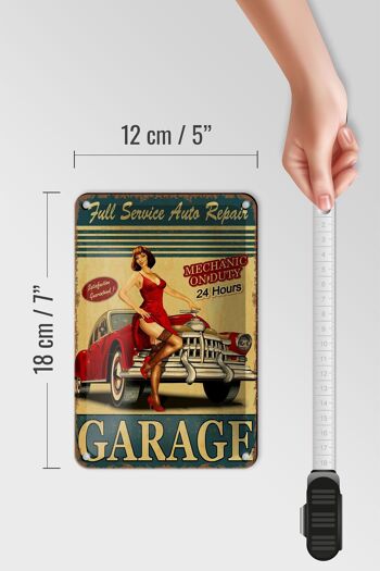 Panneau en étain Pinup 12x18cm, Garage, Service complet, décoration de réparation automobile 5
