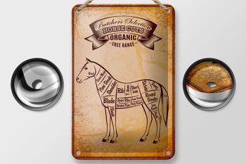 Plaque métal cheval 12x18cm Coupes de chevaux Déco boucherie bio 2
