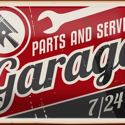 Cartel de chapa retro 18x12cm Servicio de piezas de garaje decoración de piezas de coche