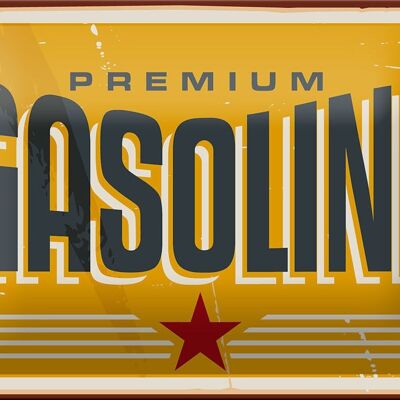 Blechschild Retro 18x12cm Premum Gasoline Tankstelle Benzin Dekoration