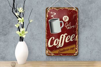 Signe en étain rétro 12x18cm, décoration de tasse à café sans fin 4