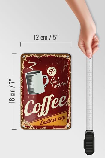 Signe en étain rétro 12x18cm, décoration de tasse à café sans fin 5