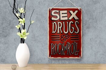 Panneau en étain disant 12x18cm, drogues sexuelles, décoration Rock n Roll 4