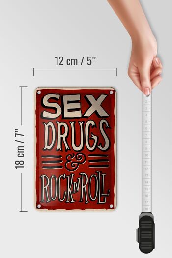 Panneau en étain disant 12x18cm, drogues sexuelles, décoration Rock n Roll 5