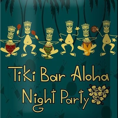 Targa in metallo 12x18 cm Tiki Bar Aloha Night Party Decorazione
