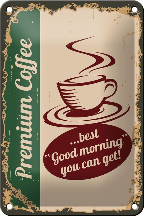 Blechschild Retro 12x18cm Kaffee Premium Coffee Dekoration