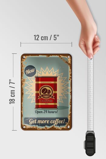 Plaque en étain rétro 12x18cm, café, obtenez plus de café, décoration 500g 5