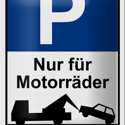Aviso de letrero de estaño, señal de estacionamiento de 12x18cm, solo para motocicletas