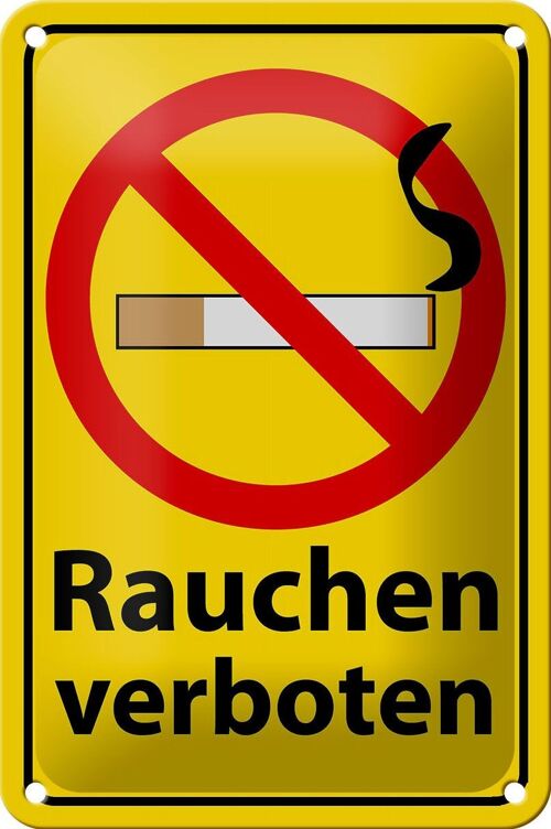 Blechschild Hinweis 12x18cm Rauchen Verbot Dekoration