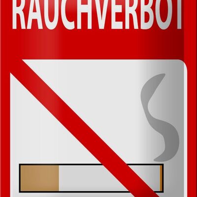 Cartel de chapa aviso 12x18cm decoración prohibición de fumar