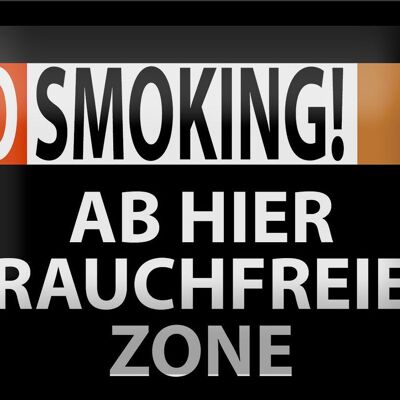 Cartel de chapa aviso 18x12cm Prohibido fumar Decoración zona libre de humo